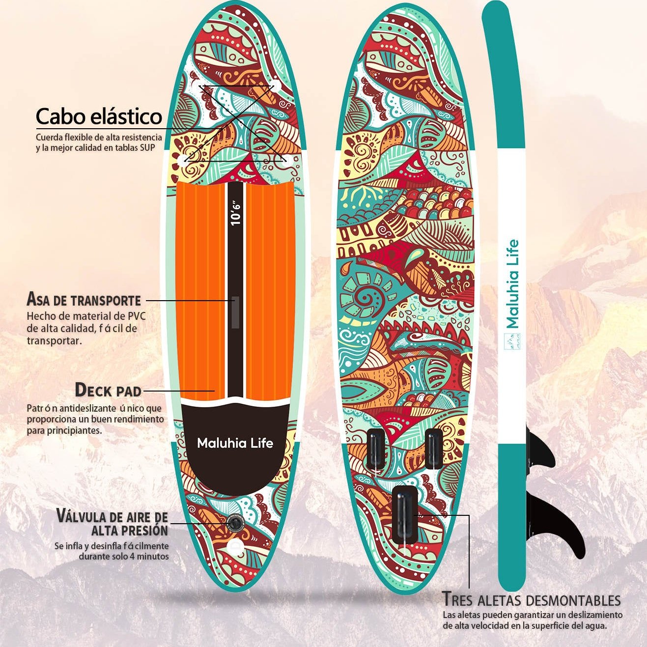 Nalu - Tabla de Paddle Surf Hinchable 10´6