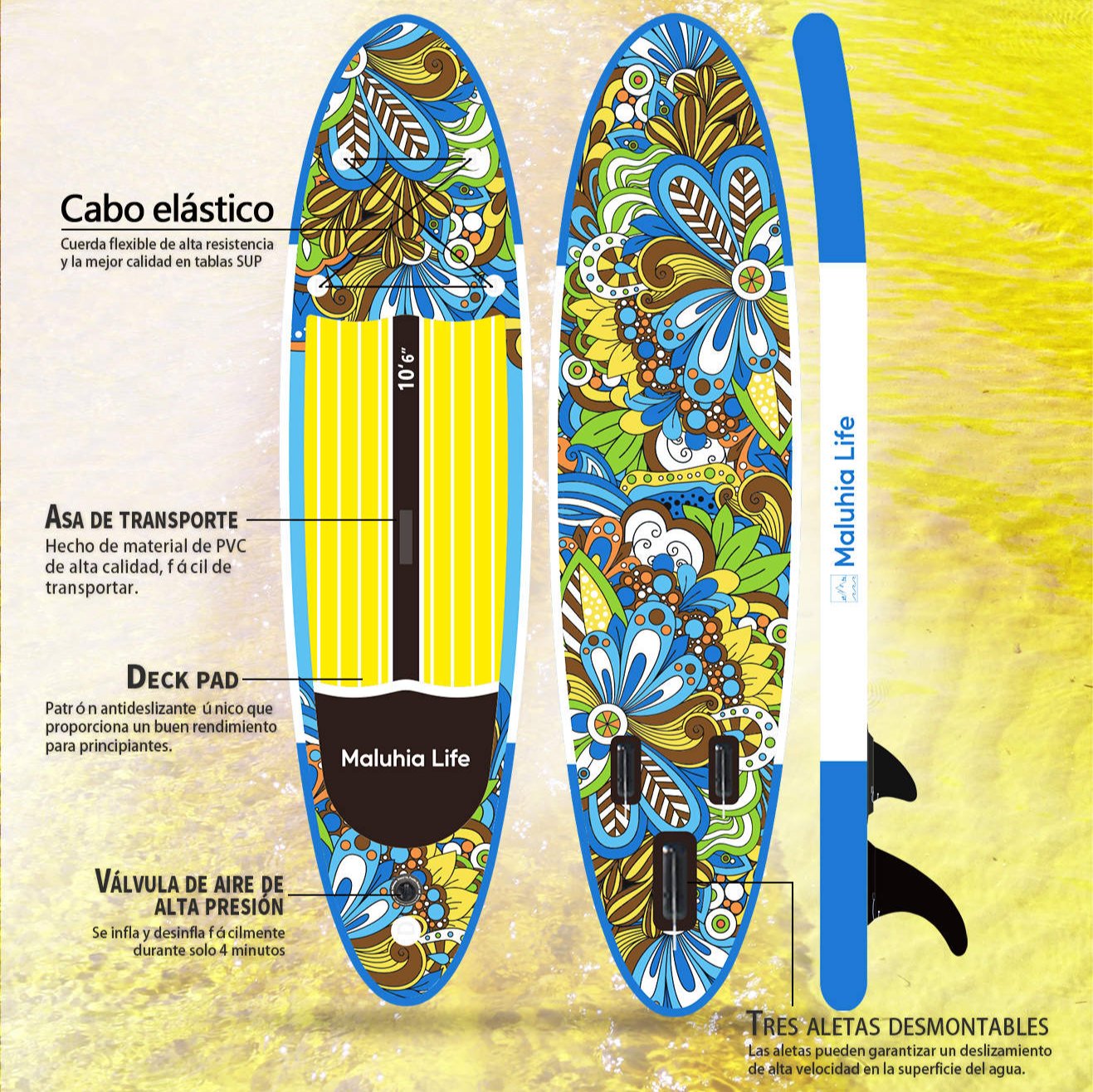 Shaka - Tabla de Paddle Surf Hinchable 10´6